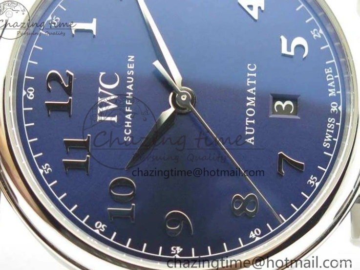 MIROTIME 0201 MoistureWicking Da Vinci IW356601 SS MKF 1:1 Best Edition Blue Dial On Black Leather Strap A 7233
